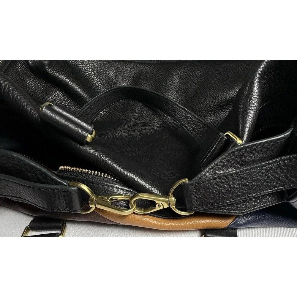 Fossil Preston Patchwork Satchel Bag Brown Multi Excellent‎ condition